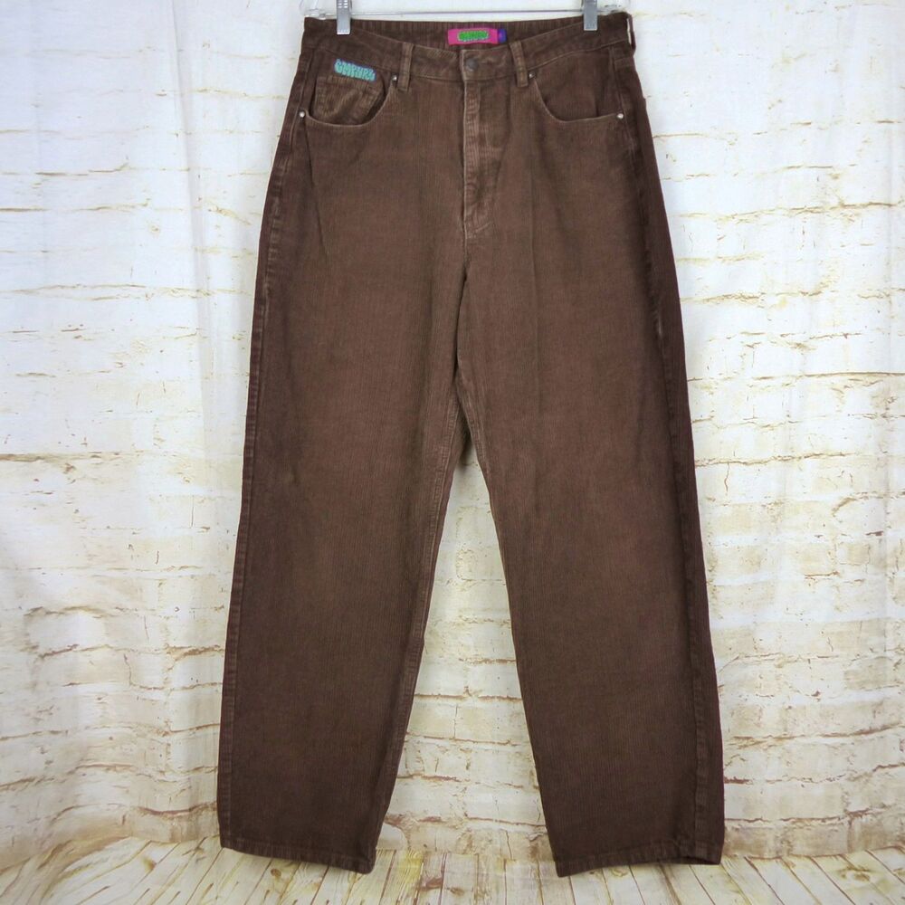 Empyre Pants Womens 11 Brown 32x29.5 Corduroy Loose Baggy Tori Carafe Skate Y2K